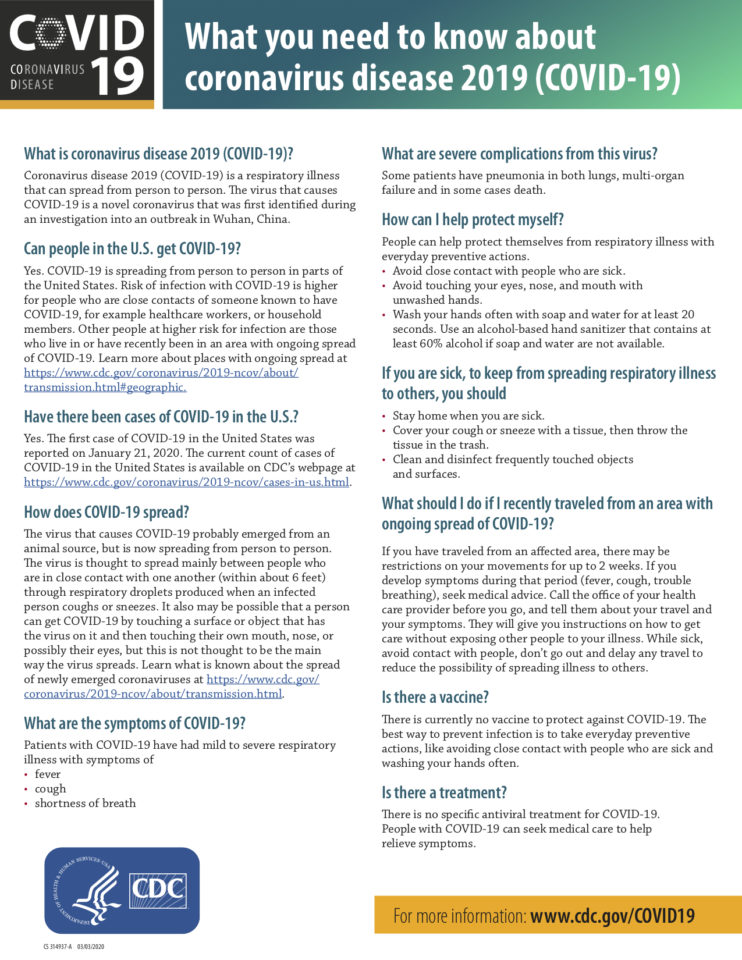 COVID-19 Fact Sheet