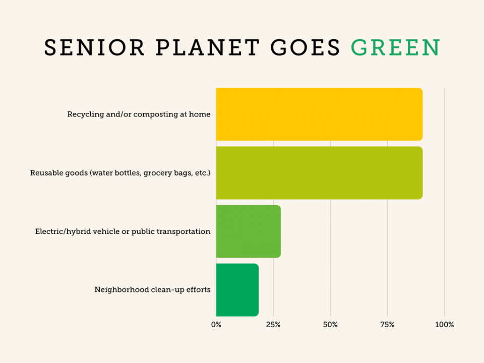 chart of Senior Planet community sustainable practices