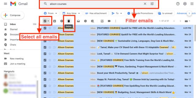 clean up email